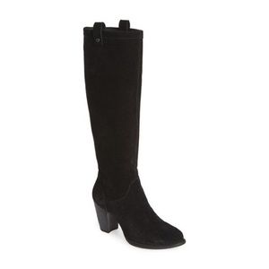 Ugg Black Suede Ava Heel Boots